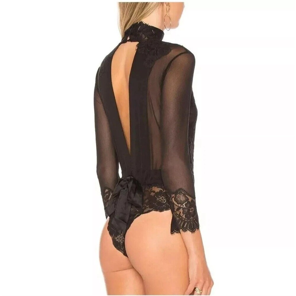 Free People x We Are HAH Women's Small Black Reversible Lacey Bodysuit NWT - Picture 14 of 14